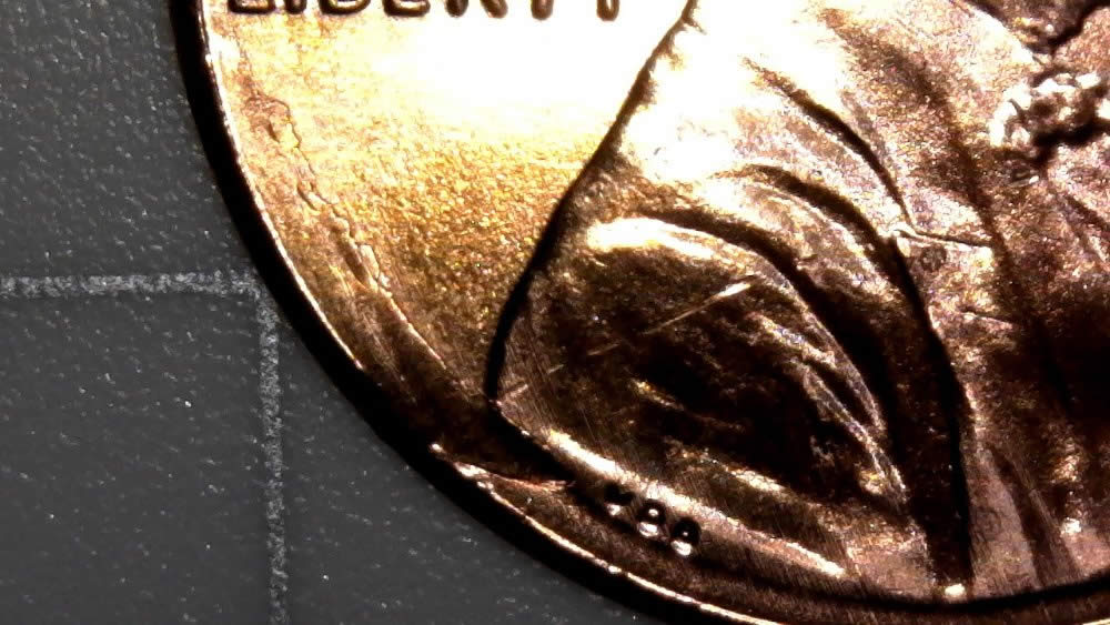 2018-P-Lincoln-Shield-Cent-Struck-On-Damaged-Planchet?-From-OBW-BU-Roll